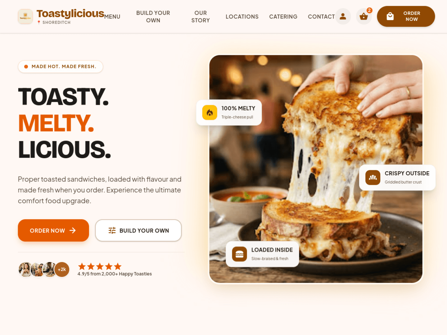 Toastylicious online food brand project image, illustrating a small-business social content subject